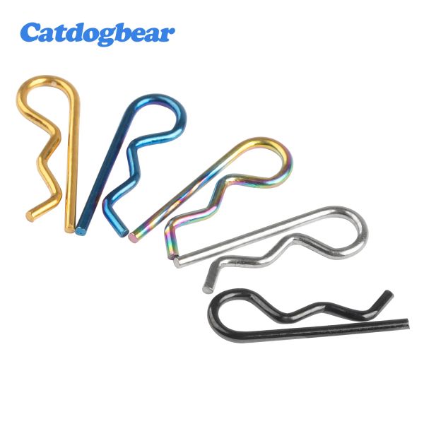 Catdogbearar Titanium R-Type Spring Cotter Pin de 1 mm Forme d'onde Split Clip Climp Hair Tractor Pin pour réparer les vélos de moteur de voiture