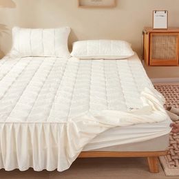 Categorie een moeder en baby ruwe katoen verdikte sojabonen gewatteerd bed rok beschermende hoes gemonteerd laken beddo bi Bedspread matras cover 231221