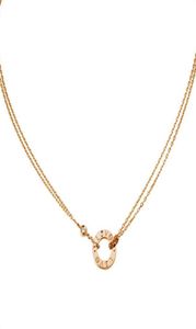 Cater Digner Love – bijoux à Double chaîne pour femmes, collier de luxe classique avec un seul diamant, cadeau Bo1108A, article 8218900, 039s