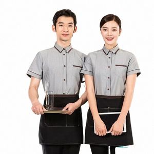 catering Restaurant Hotel Waitr Uniform Chinese Ober Uniformen Hotel Ober Kleding Mannen en Vrouwen Hotel Werk Service Slijtage K60t #