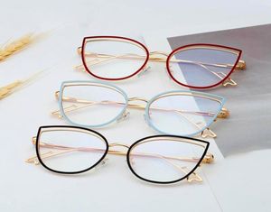 Cateye zonnebrillen frames dubbel ontwerp grote ogen slank metalen frame met speïstische type poten mode dames bril hele 6403310