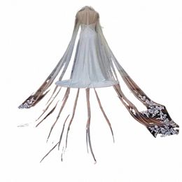 Mariage cathédrale Voile de mariée Ivoire blanc voile de dentelle douce avec peigne 4m 5m Voile personnalisé Accessoires de mariage Veu Velo Noiva B1Ua #