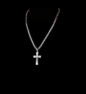Catholic Crucifix Pedant Collares Collar de acero inoxidable de oro grueso