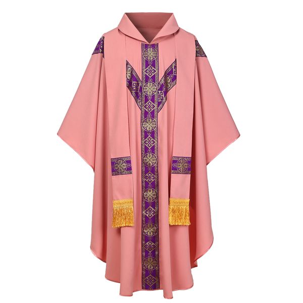 Costume de vêtement liturgique catholique, Costume de pasteur orthodoxe, Robe de masse de prêtre d'église, tenue Chasuble