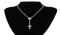 Collier de perles chapelet catholique pour femmes, bijoux religieux, chaîne en Lin doré, multicouches, ras du cou, Vintage2863599