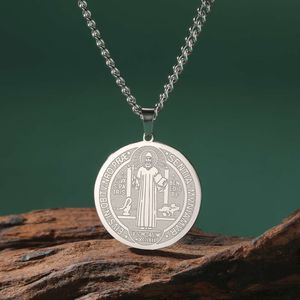Catholique Saint Benoît Medallion Collier pendentif hommes femmes