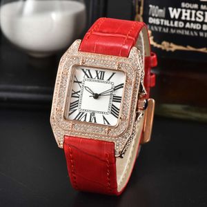 CATIER WATCH Carteras Moissanite Watch Square Watch Full Sky Star Belt With Diamonds for Men Scale Roman Full Sky Star Fashion Quartz Humanwigs Womenwatch Watchbox