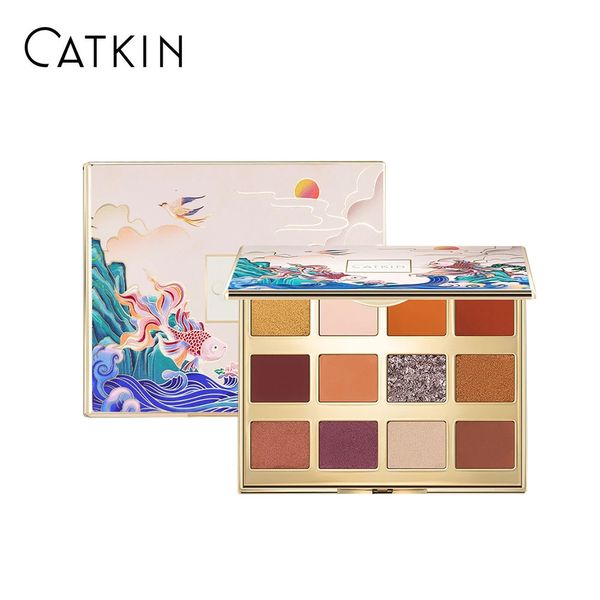 CATKIN Palette de fard à paupières maquillage mat miroitant 12 couleurs Texture crémeuse hautement pigmentée Bronze naturel neutre cosmétique yeux S 240119