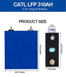 CATL 310AH LiFePO4 batterie 12V Lithium Prismatic Phosphate LiPO batterie pour le stockage d'énergie solaire pas EVE ou Lishen 272AH