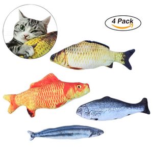 Cataire Jouets Simulation En Peluche Poisson Forme Poupée Interactive Animaux Oreiller Mâcher Morsure Fournitures pour Chat Kitty Chaton Poisson Flop Chat Jouet274I