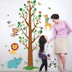 Groen Meten Hoogte Stickers Muursticker Tree Home Decor voor Kamers Kinderlinier Stadio Meter Slaapkamer Muren Decal Decoratie Woonkamer Cartoon