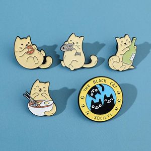 Cats poissons broche mignons films anime jeux épingles en émail dur collectionne la broche de dessin animé sac à dos sac de sac