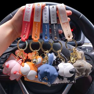 Katten Panda Ass Keychain Dames Men Men Autobas Knooppunt Keyring Creatieve sieraden Geschenk schattig Corgi Pig Butt Key Chains Mooie Cartoon