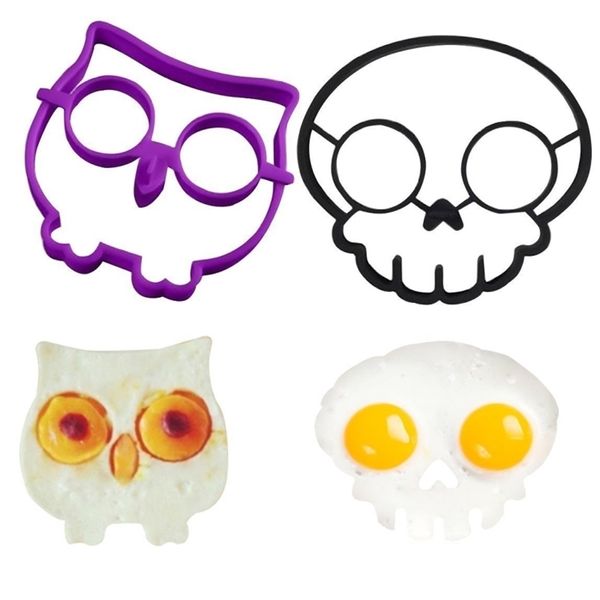 Chats Crâne Hibou Forme Accessoires De Cuisson Moule À Oeufs En Silicone Moule À Oeufs Petit Déjeuner Oeufs Frits Modèle Cuisine Gadgets De Cuisine 220517