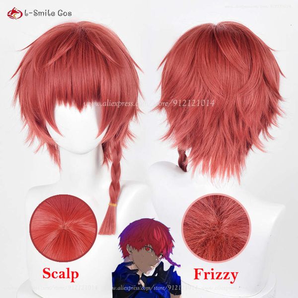 Catsuit Costumes 38 cm bleu serrure Kurona Ranze rouge tresse résistant à la chaleur cheveux fête Cosplay Anime perruques + bonnet de perruque