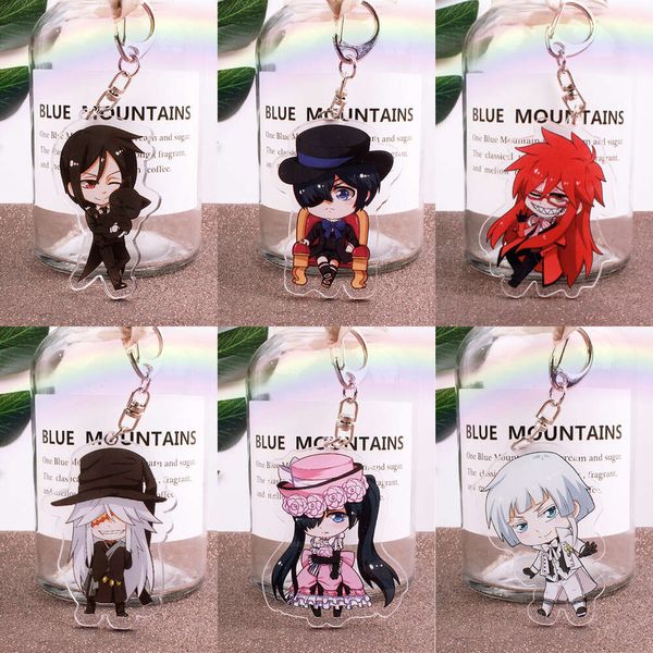 Disfraces de catsuit Anime Black Butler Ciel Phantomhive Sebastian under Taker Charles Gray Grell Sutcliff Llavero Accesorios Cosplay Insignia de dibujos animados