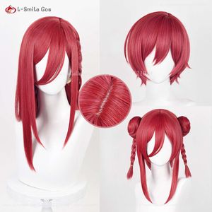 Catsuit Costumes Anime Blue Lock Hyoma Chigiri Cosplay 53 cm/40 cm vin rouge avec tresse cheveux résistants à la chaleur en Stock perruques + bonnet de perruque