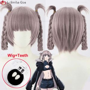 Catsuit Costumes Anime Appel de la Nuit Cosplay Perruque Gris Violet avec Double Tresse Yofukashi No Uta Nanakusa Nazuna Perruques Grisâtres