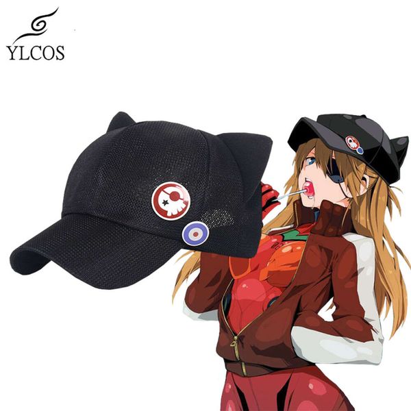 Catsuit Costumes Anime EVA Asuka Langley Soryu Cosplay chat noir oreille polaire chapeau mode casquette de Baseball accessoires de costumes