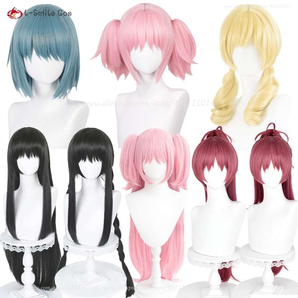 Disfraces de catsuit Anime Puella Magi Magica Cos Tomoe Mami Akemi Homura Miki Sayaka Sakura Kyouko Kaname Madoka Peluca de cosplay Pelucas de juego de rol