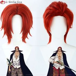 Catsuit Costumes Anime court rouge hommes Cosplay tiges résistant à la chaleur synthétique cheveux Halloween fête perruques + bonnet de perruque