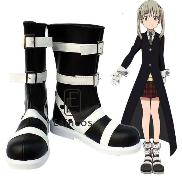 Costumes Catsuit Anime Soul Eater Maka Albarn, chaussures de Cosplay noires, bottes fantaisie sur mesure