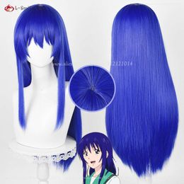 Costumes Catsuit Anime la vie désastreuse de Saiki K Teruhashi Kokomi Cosplay 60 cm cheveux raides bleus résistant à la chaleur + bonnet de perruque