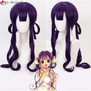 Costumes Catsuit Anime Hanako-kun Akane Aoi Cosplay Long violet résistant à la chaleur synthétique Halloween fête femme perruques + bonnet de perruque