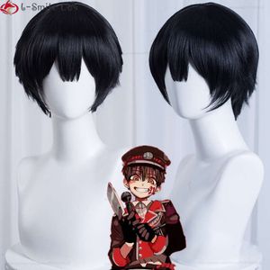 Catsuit Kostuums Anime Toilet Gebonden Yugi Amane Cosplay 30 cm Korte Zwarte Hittebestendige Synthetische Party Hanako Kun Pruiken + Pruik cap