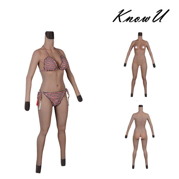 Trajes de catsuit copa C mono completo formas de senos de silicona realistas pechos falsos vagina pecho busto para travesti