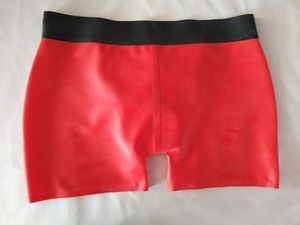 Catsuit-kostuums Comfort Latex Rubber Unisex Zwarte taille en rode boxerondergoed Sexy korte maat XXS-XXL
