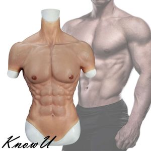 Disfraces de catsuit Cosplay Traje de músculos de silicona Músculos abdominales falsos Alta simulación Edición mejorada