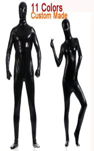 Catsuit Kostuums Costom Made Vrouwen Mannen Sexy Zwart Roze Wit Vinyl PVC Latex Zentai Pak Catsuit Body Full Body8926345