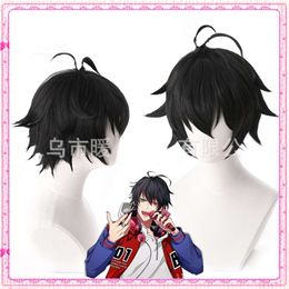 Costumes Catsuit DRB Division Rap Battle Hypnosis MIC Ichiro Saburo Yamada, cheveux courts noirs résistants à la chaleur, Costume de Cosplay + bonnet de perruque