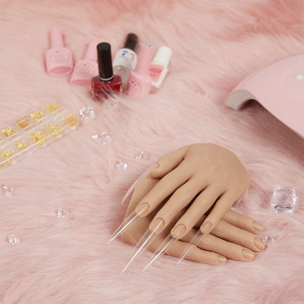 Catsuit Costumes Flexible Nail Art Pratique Silicone Doigts Articulés À La Main Puits Profonds Manucure Posable Insérer Ongles Acétone Acrylique