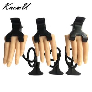 Catsuit-kostuums Flexibele siliconen handmodelpraktijk Jointed Fake Finger Gel Polish Display Tools Bruikbare nagelshouder Halloween Decor