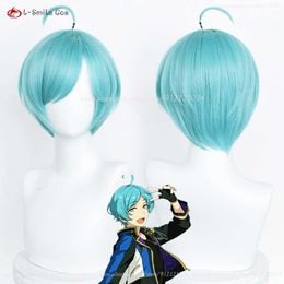 Trajes de catsuit jogo es conjunto estrelas cosplay 30cm azul bonito resistente ao calor cabelo shinkai kanata anime perucas + peruca boné