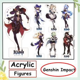 Costumes Catsuit jeu Genshin Impact dessin animé Badge Mona Lisa Ganyu Beidou Barbara saccharose Hutao Xiao Tighnari Cosplay Stand Figures