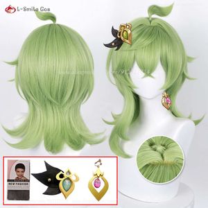Catsuit Costumes jeu Genshin Impact Cosplay Sumeru Collei 55 cm de Long vert résistant à la chaleur cheveux synthétiques Halloween perruques + bonnet de perruque
