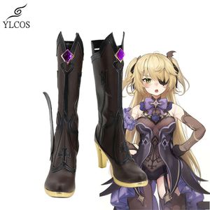 Catsuit-kostuums Spel Genshin Impact Fischl Cosplay Schoenen Halloween Party Fancy Boots Custom Made