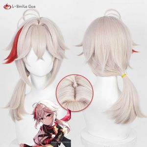 Costume Catsuit Genshin Impact, cheveux longs de 50cm, résistants à la chaleur, perruques de Cosplay Kaedehara Kazuha d'halloween + bonnet de perruque