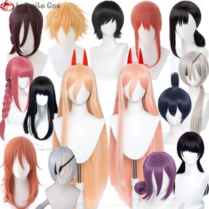 Catsuit-kostuums Hoge kwaliteit Anime Chainsaw Man Cosplay Reze Angel Devil Quanxi Makima Power Hayakawa Aki Denji Hittebestendige haarpruiken