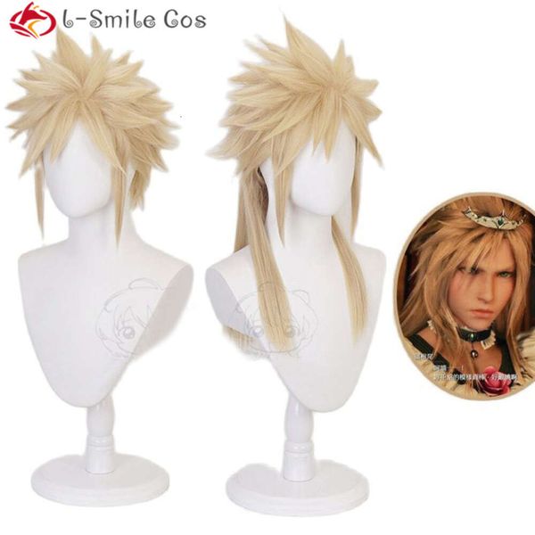 Disfraces de catsuit Anime de alta calidad Final Fantasy VII Cloud Strife Disfraz de cosplay Pelo sintético resistente al calor Pelucas para hombres + gorro de peluca