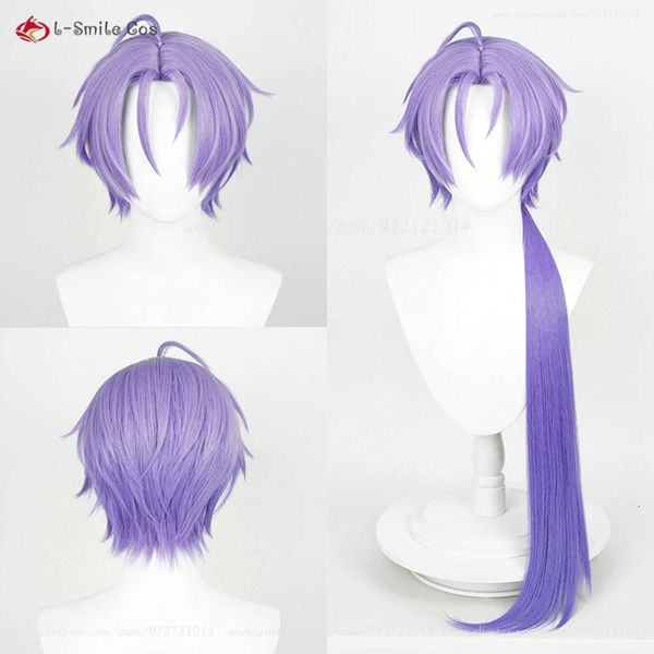 Catsuit Costumes haute qualité jeu Nu: carnaval Cosplay 32 cm violet Kuya perruque résistant à la chaleur cheveux synthétiques + postiche + bonnet de perruque