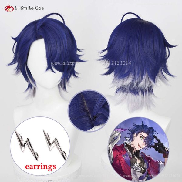 Catsuit Costumes Honkai Star Rail Koski Sampo boucles d'oreilles Cosplay 33 cm cuir chevelu Anime résistant à la chaleur fibre cheveux + bonnet de perruque