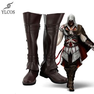 Catsuit Costumes jeu chaud Assassin Ezio Auditore Cosplay bottes Halloween fête sur mesure chaussures pour unisexe