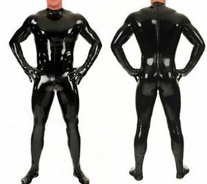 Catsuit Costumes offre spéciale 100% Latex costume caoutchouc 100% Gummi pur noir collants Catsuit 0.4mm taille S-XXL