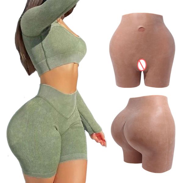 Catsuit Costumes Hommes Hip Pad Épaississement amélioré Faux Pantalon Vagin Cosplay Habillage Gros Cul Sous-Vêtements Plus Pantalon En Silicone Surdimensionné