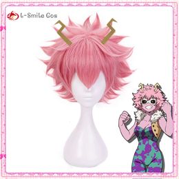 Costumes Catsuit My Mina Ashido rose avec couvre-chef, Costume de Cosplay Boku No Hero Academia, cheveux résistants à la chaleur + bonnet de perruque