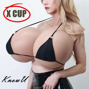 Catsuit-kostuums Oversized X Cup Grote borsten Borstimplantaten voor Crossdresser Cosplay Drag Queen Katoenvuller